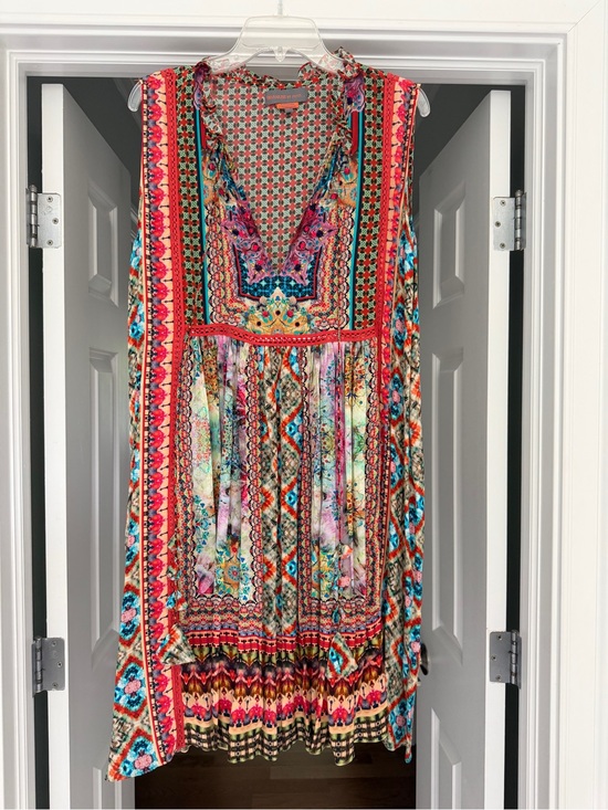Anthropologie Dresses & Skirts - Anthropologie Sleeveless Boho Maxi Dress in Red, Turquoise & Pink